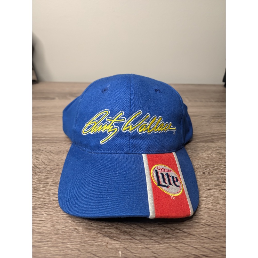 Ernie Wallace Miller Lite NASCAR Hat Racing Cap‎ Blue